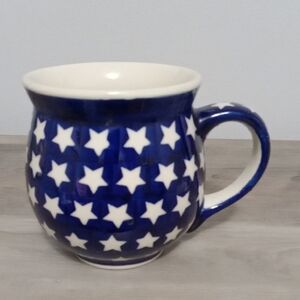 Polish Pottery Stars Belly Mug NWOTS